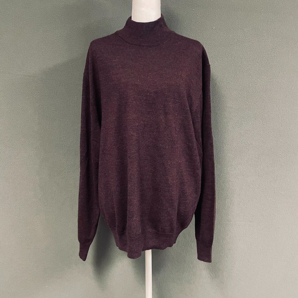 Jos.A. Bank Classic Collection Size XL Mens 100% Wool Sweater Maroon Pullover